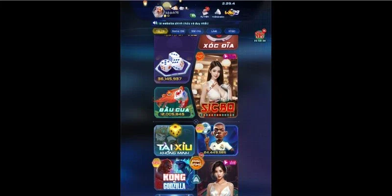 Top 3 sảnh game được yêu thích